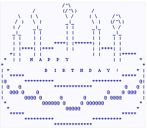 happy birthday ASCII